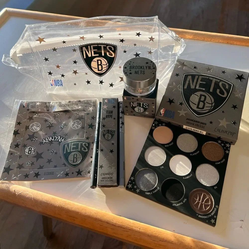 Colourpop X NBA Brooklyn Nets Limited Edition Makeup Set & Bag
